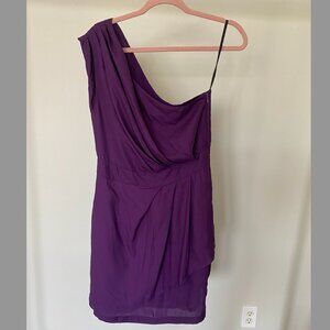 Size 10, BCBGeneration Purple One Shoulder Dress